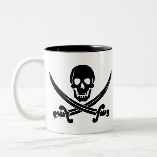 Pirate Skull  Crossed Swords Two_Tone Coffee Mug