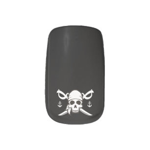 Pirate Skull Crossing Swords Minx Nail Art