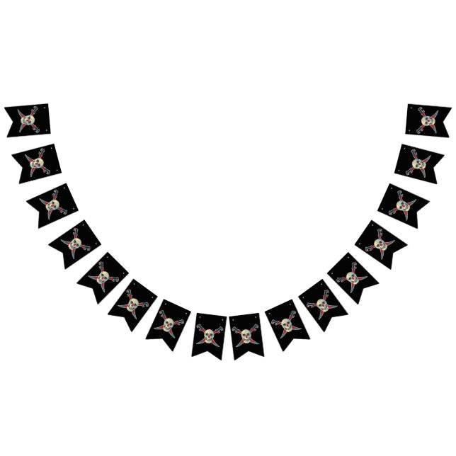 Pirate (Skull) - Custom Swallowtail Party Bunting Flags (All)