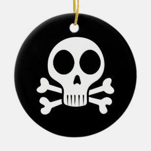 Pirate Skull Design Ceramic Ornament
