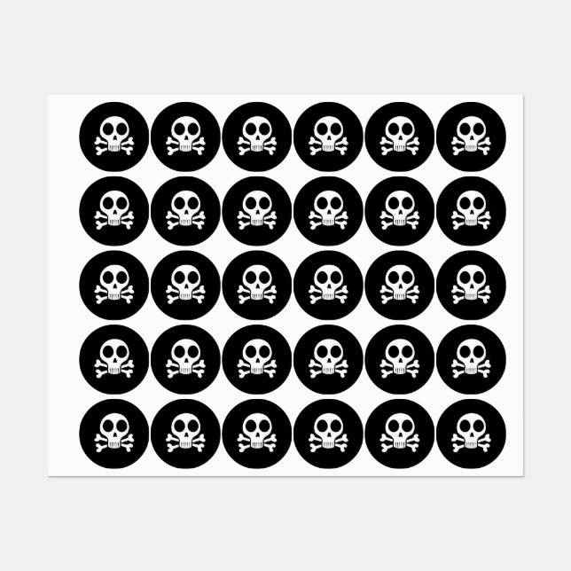 Pirate Skull Design Labels (Sheet)
