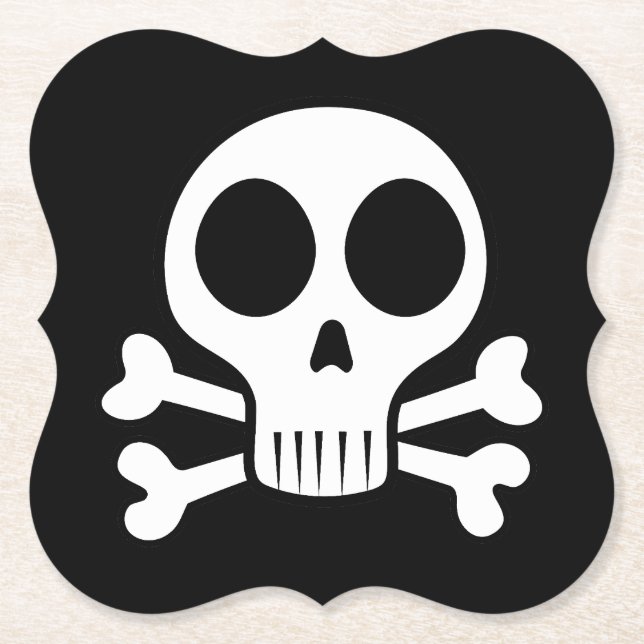 Pirate Skull Design Paper Coaster (Front)