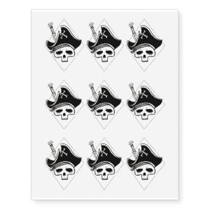 Pirate Skull Design Temporary Tattoos