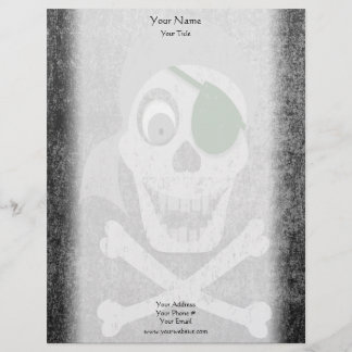 Pirate Skull Distressed Letterhead