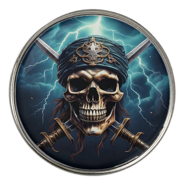 Pirate Skull Divot Tool Bottle Opener with Marker (Detail)