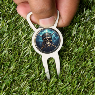Pirate Skull Divot Tool Bottle Opener with Marker