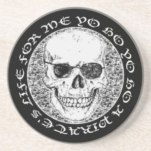 pirate skull drink coaster