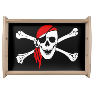Pirate Skull Flag Serving Tray