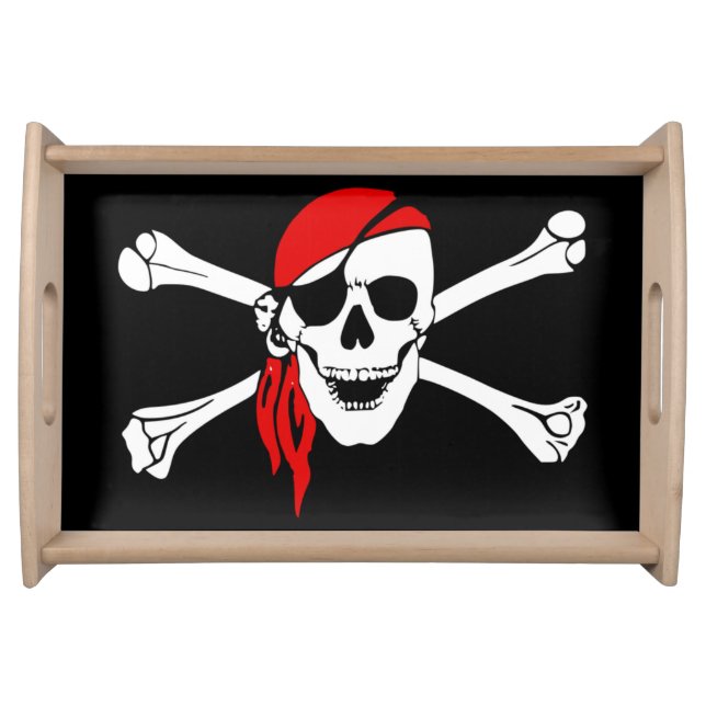 Pirate Skull Flag Serving Tray (Front)