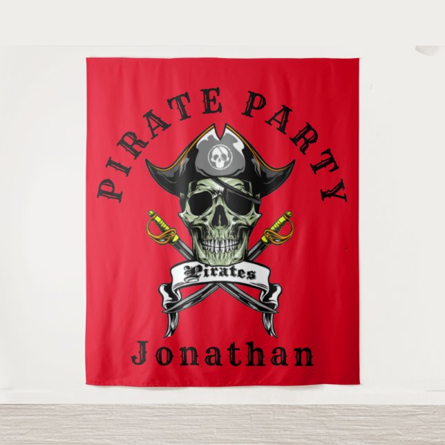 Pirate Skull Ghost Party Backdrop (Front)