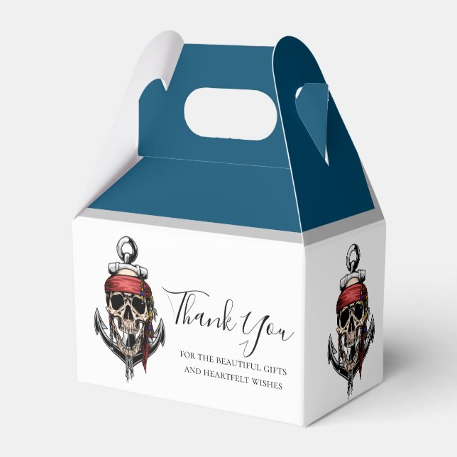Pirate Skull Ghost Ship Favor Boxes (Front Side)