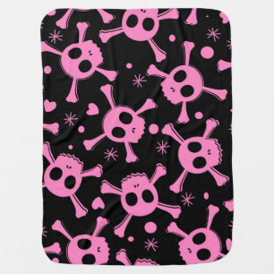 Pirate Skull: Girlish Hearts Pattern Baby Blanket