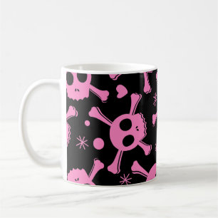 Pirate Skull: Girlish Hearts Pattern Coffee Mug