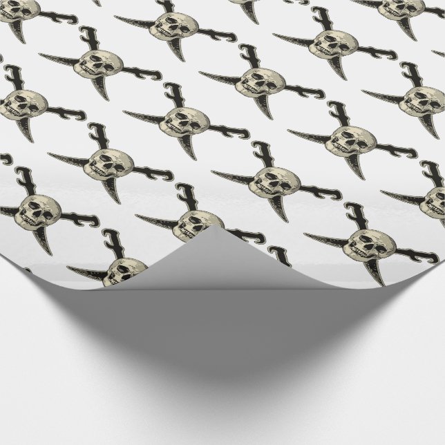 Pirate (Skull) - Glossy Wrapping Paper, 30" x 6' Wrapping Paper (Corner)