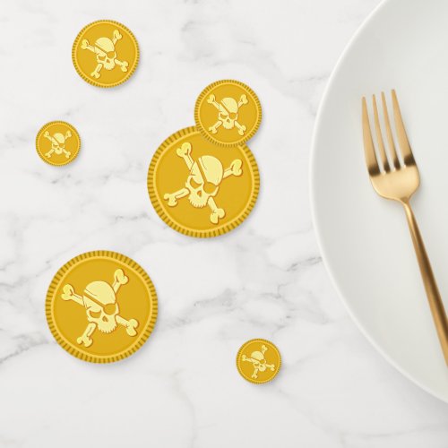 Pirate Skull Gold Coin Treasure Dubloons Confetti