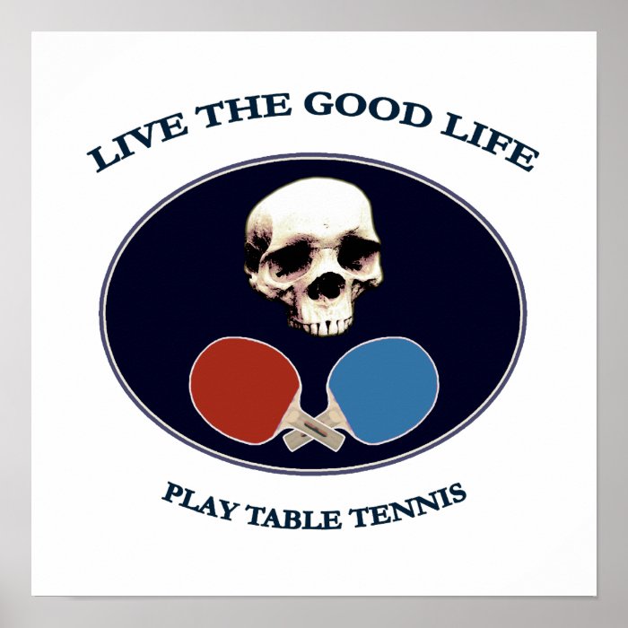 Pirate Skull Good Life Table Tennis Print