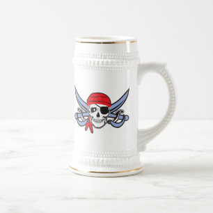 Pirate Skull Halloween Beer Stein