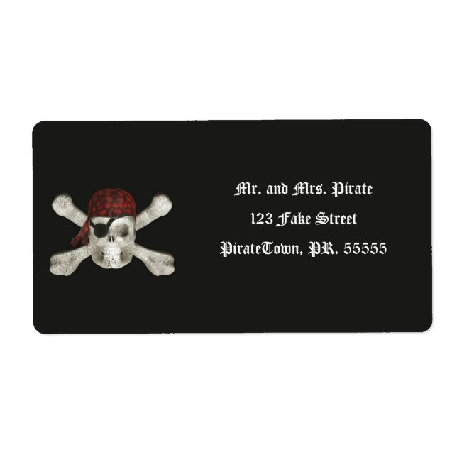 Pirate Skull - Halloween Labels (Front)