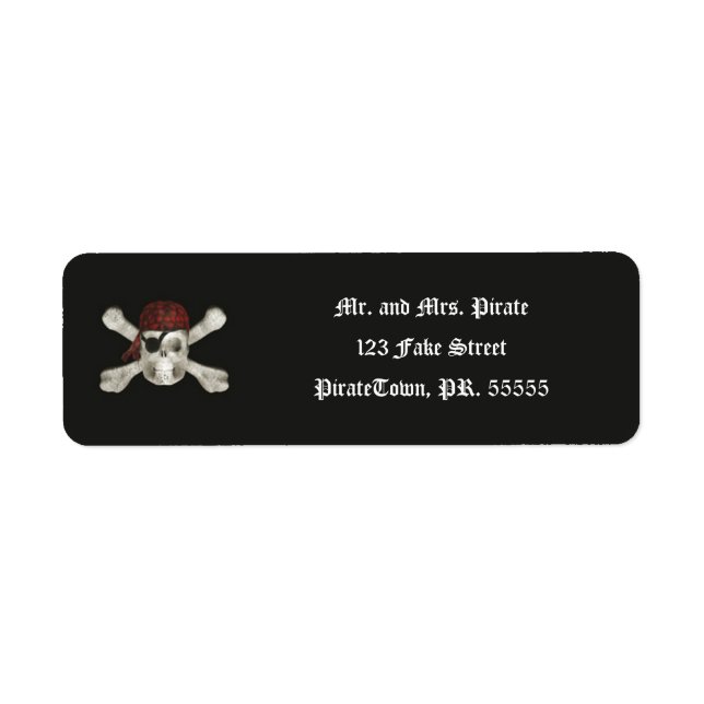 Pirate Skull - Halloween Labels (Front)