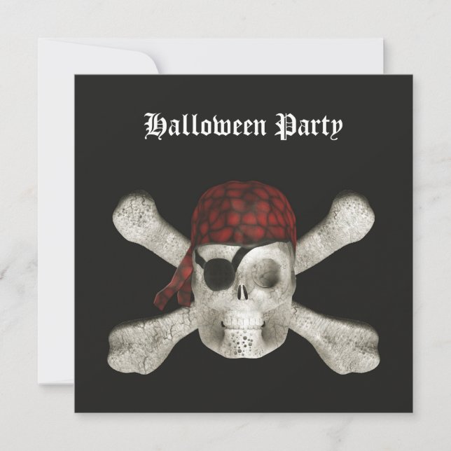 Pirate Skull - Halloween Party Invitation (Front)