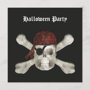 Pirate Skull - Halloween Party Invitation