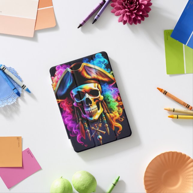Pirate Skull iPad Mini Cover (In Situ)