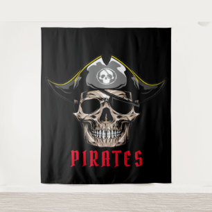 Pirate Skull jolly roger Backdrop