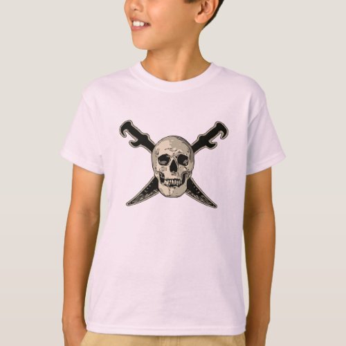 Pirate Skull _ Kids Basic Hanes Tagless Comfort T_Shirt
