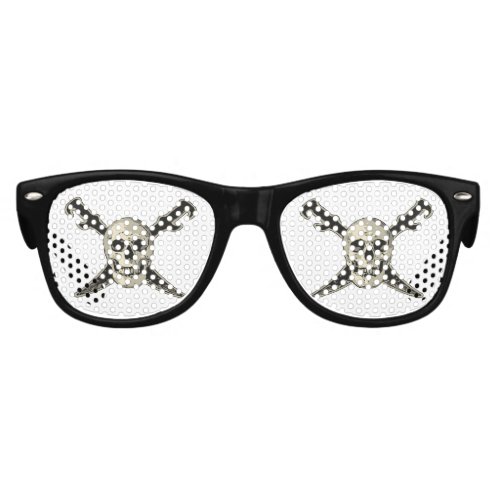 Pirate Skull _ Kids Retro Party Shades Black Kids Sunglasses