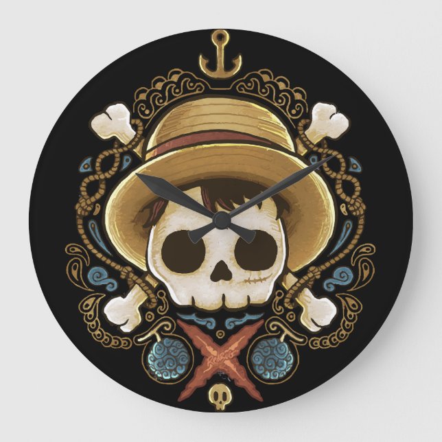 Pirate Skull Large Clock (Front)