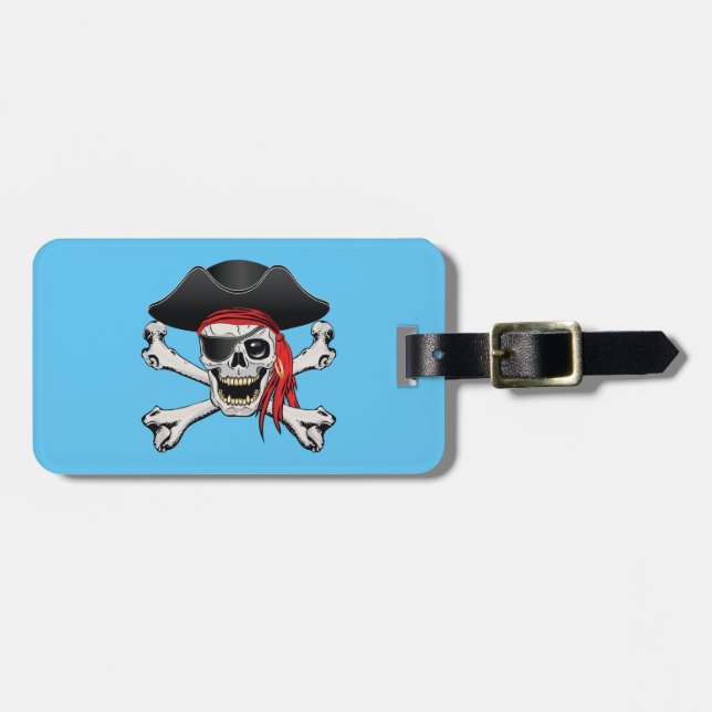 Pirate Skull Luggage Tag (Front Horizontal)