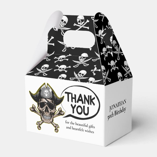 Pirate Skull n Cross Bone  Favor Boxes (Back Side)