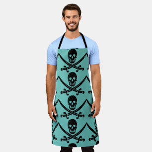 PIRATE SKULL N CROSSBONES KITCHEN GRILLOUT APRON