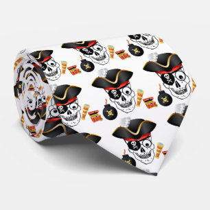 PIRATE SKULL NECK TIE