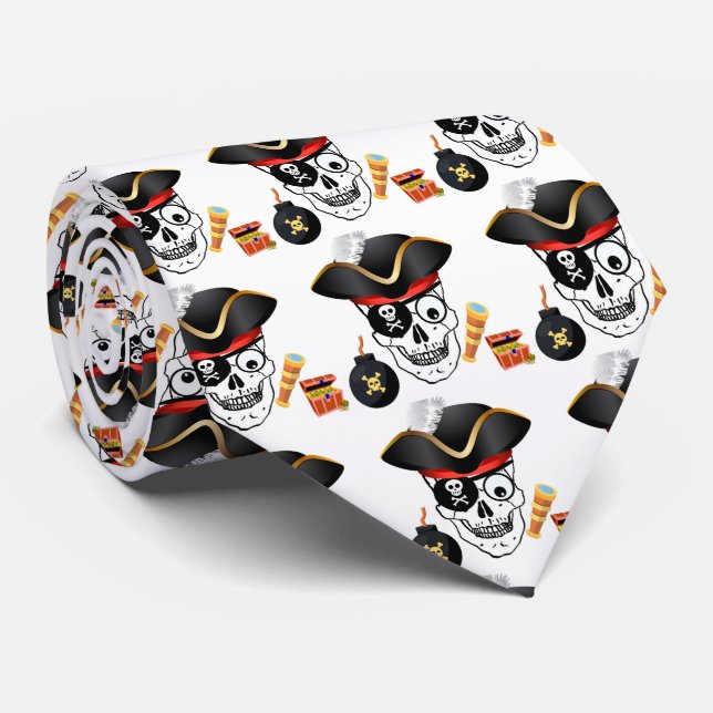 PIRATE SKULL NECK TIE (Rolled)