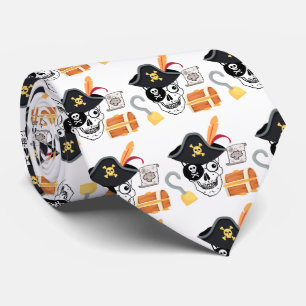 PIRATE SKULL NECK TIE