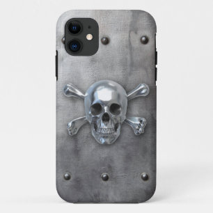 Pirate Skull on Metal iPhone 11 Case
