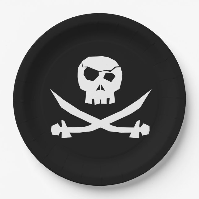 Pirate Skull Paper Plates (Front)