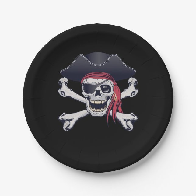 Pirate Skull Paper Plates (Front)