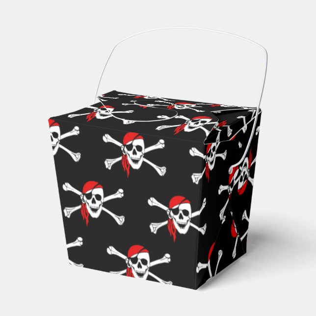 Pirate Skull Party Favor Box (Front Side)