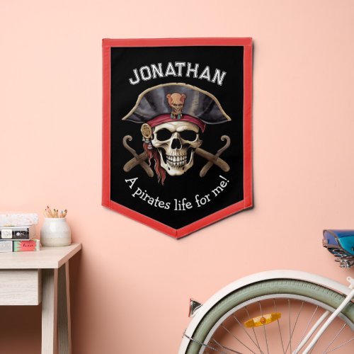 Pirate Skull Personalized  Pennant