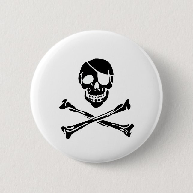 Pirate Skull Pinback Button (Front)