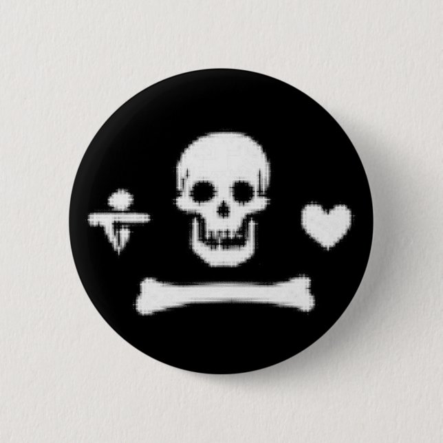 Pirate Skull Pinback Button (Front)