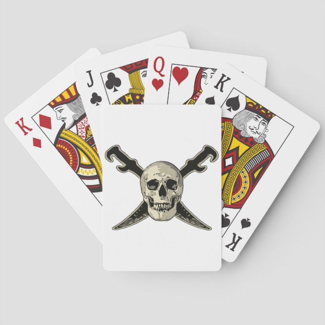 Pirate (Skull) - Playing Cards, Standard Index fac Poker Cards (Back)