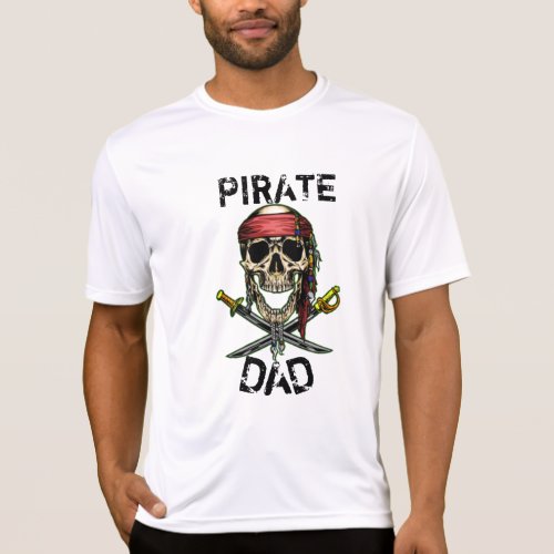 PIRATE SKULL RED HALLOWEEN DAD T_Shirt