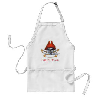 pirate-skull-red, PIRATTITUDE Adult Apron