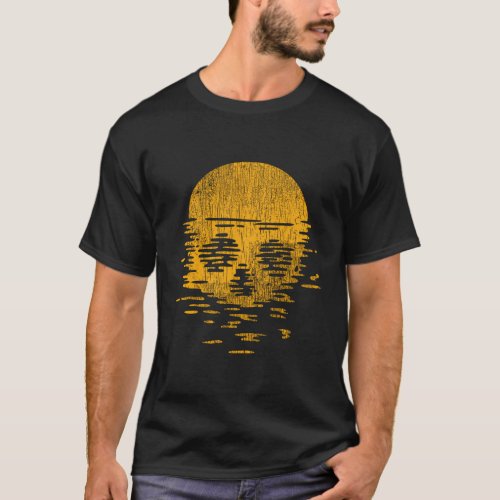 Pirate Skull Setting Sun T_Shirt