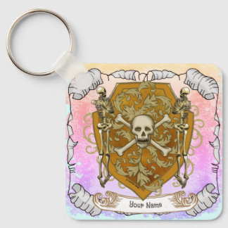 Pirate Skull Shield Keychain