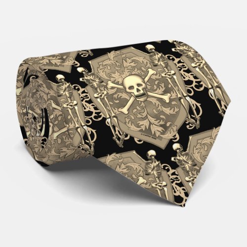 Pirate Skull Shield Tie