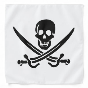 Pirate skull  silhouette - Choose background color Bandana